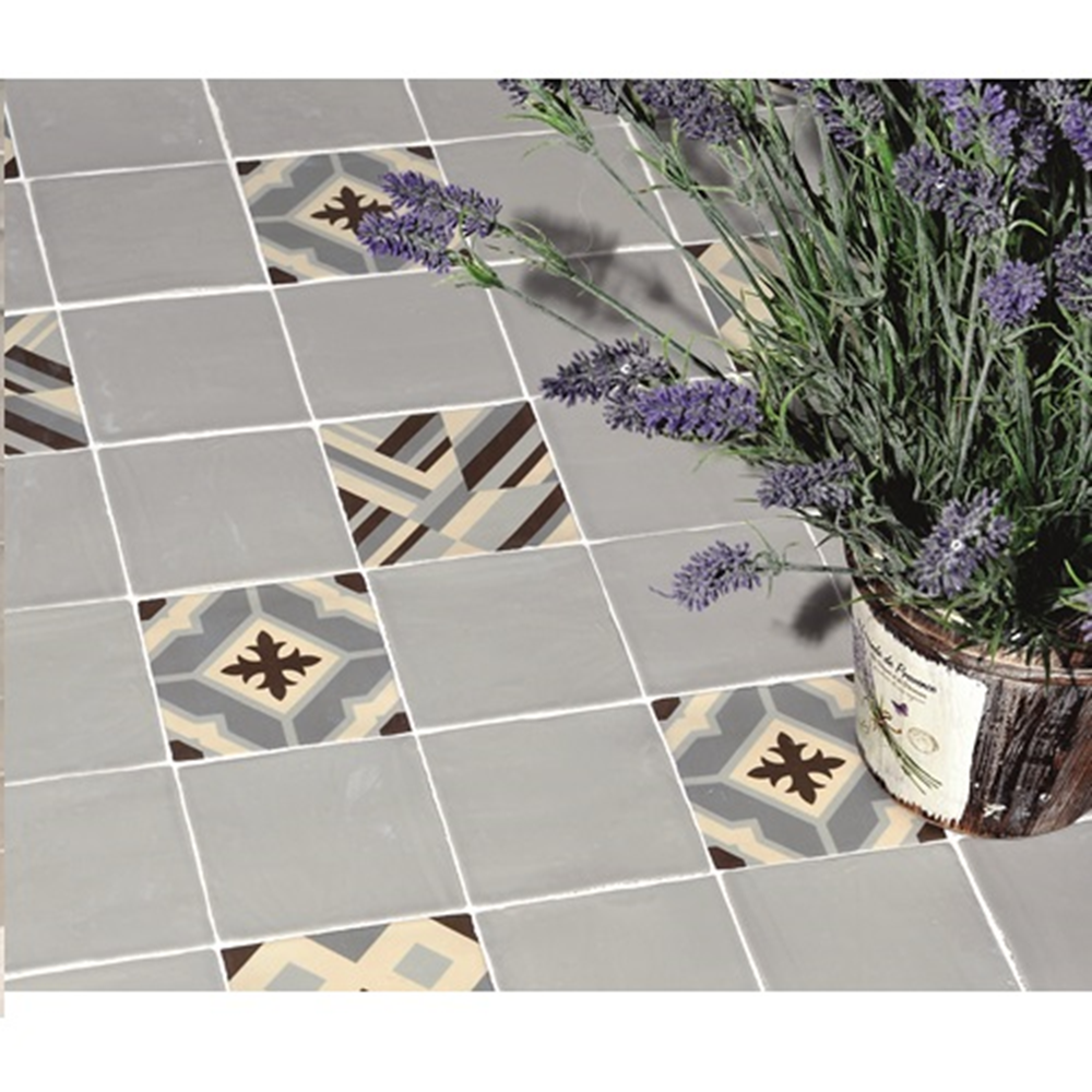 Terre d'Azur Madelaine Decor 1 wandtegel 13x13cm creme - 30 stuks per doos