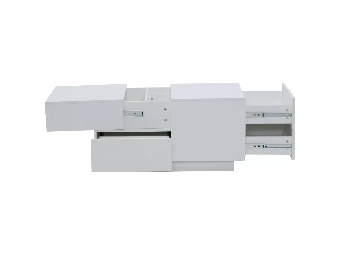 Table basse moderne - avec 4 tiroirs - Blanc