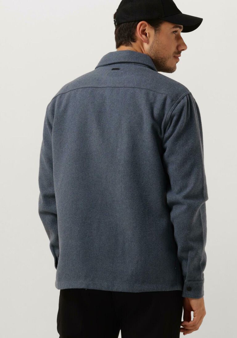 PUREWHITE blauwe purewhite overshirt wool look overshirt with pocket at front