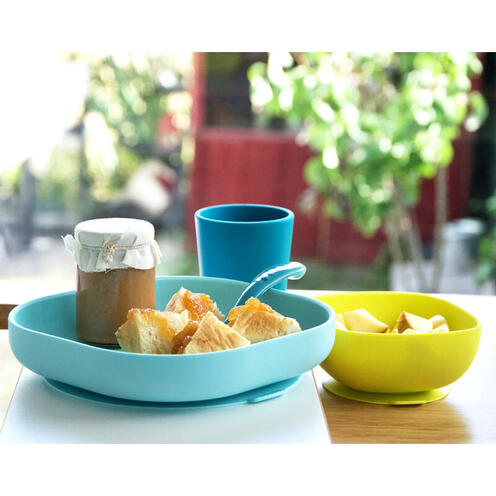 Set vaisselle silicone 4 pièces Bleu - BEABA