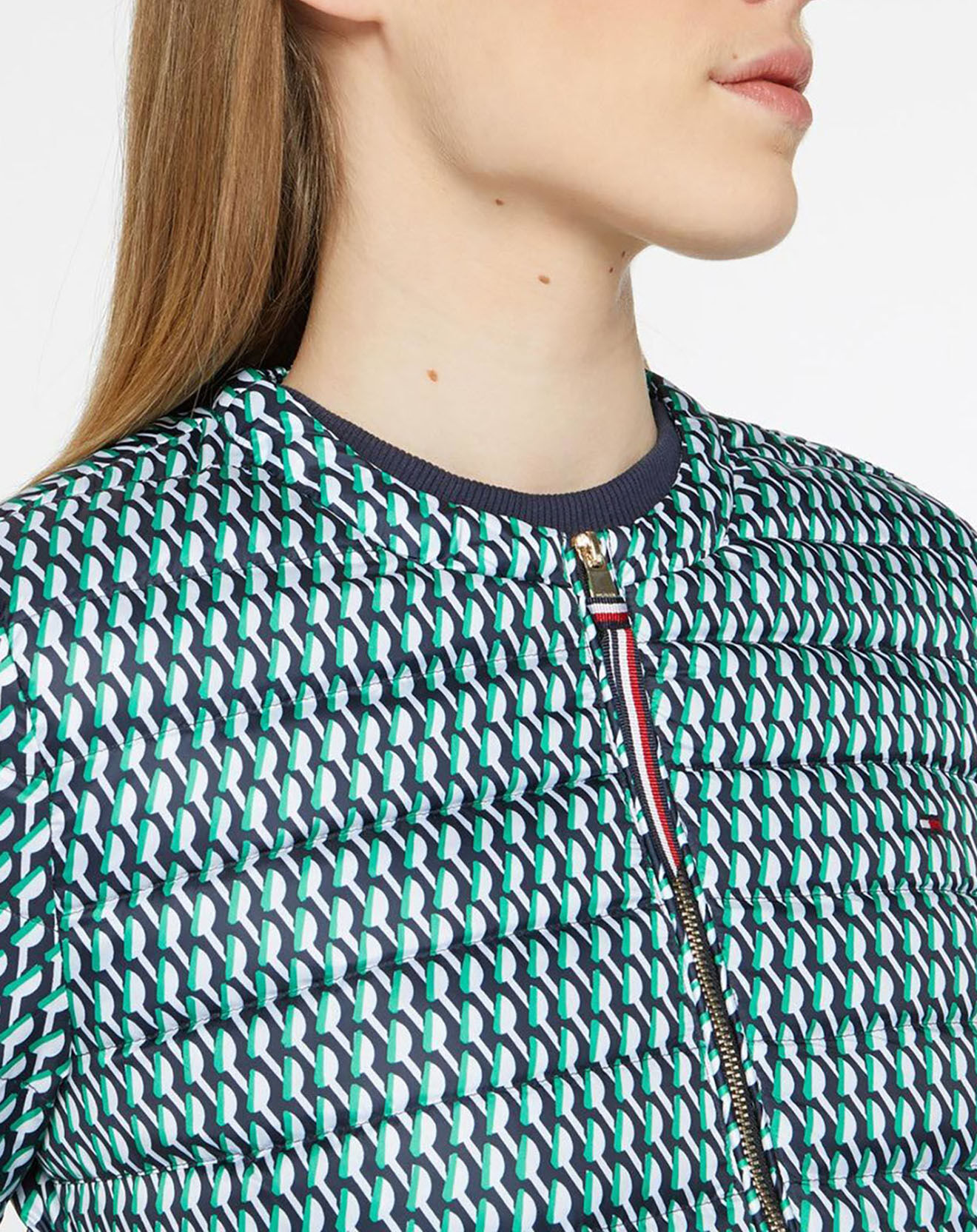 Tommy Hilfiger Doudoune fine imprimée vert/blanc/bleu marine