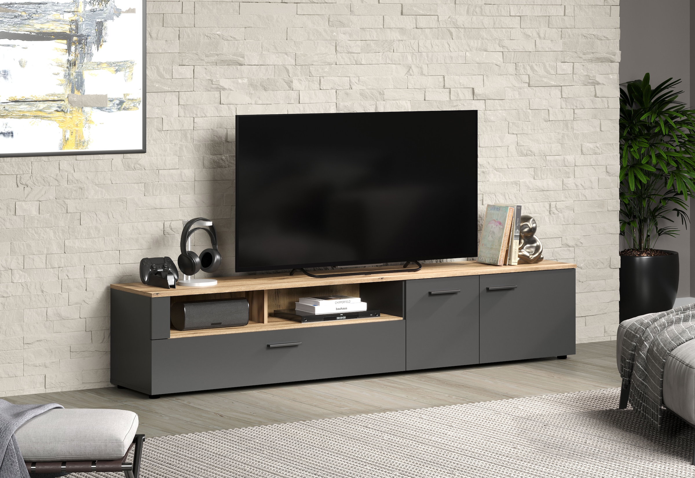 INOSIGN Lowboard »Estepona TV-Kommode« 1 Stk. tlg. TV-Board, Breite 210 cm, Elegant und modern