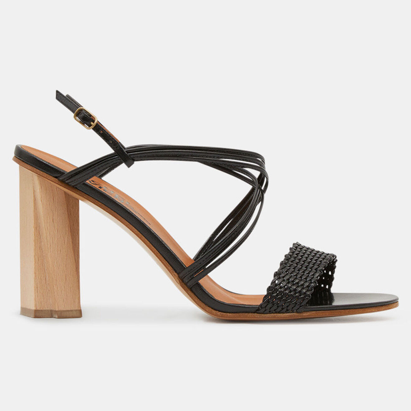 Michel Vivien Sandales en Cuir noires - Talon 9 cm