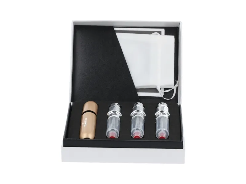 Travalo Classic HD Gold gavesæt (genopfyldelig parfumeforstøver 3 x 5 ml   etui)
