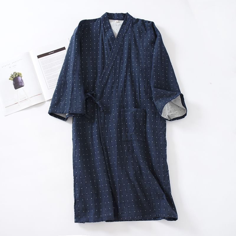 Finlies - Gestippelde Kimono Pyjama Robe
