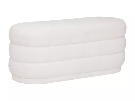 Banc Banquette tissu blanc à bouclettes 100 x 40 cm