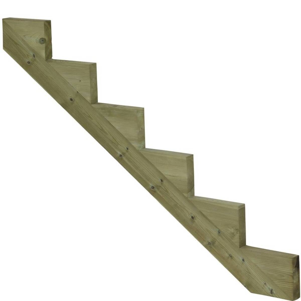 Trapboom met 6 treden van geïmpregneerd hout voor tuintrappen, buitentrappen, terrastrappen - hoogte 102 cm
