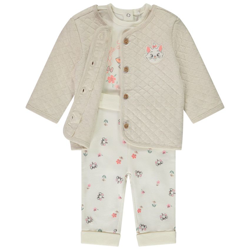 Ensemble 3 pièces Marie Disney pour bébé fille - Ecru