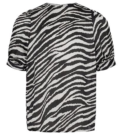 Petit by Sofie Schnoor T-Shirt - Schwarz/Weiß m. Zebradruck