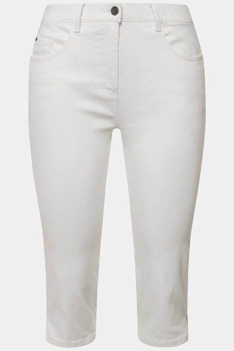 Capri Jeans Sarah, schmale 5-Pocket-Form, Saumschlitz