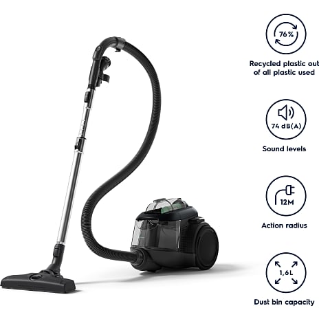 Electrolux Clean 600 poseløs støvsuger EL61C2GRN - sort