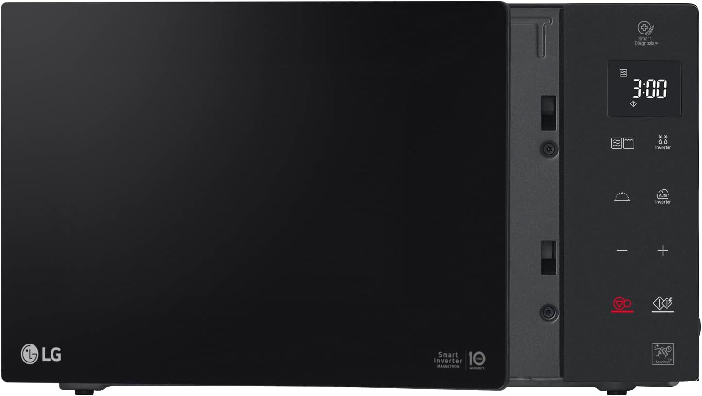 LG MH6535GDS Microwave with Grill and Smart Inverter, 25 L, 1000W Microwave, 900W Grill, Automatic Programs, Easy Clean, Black