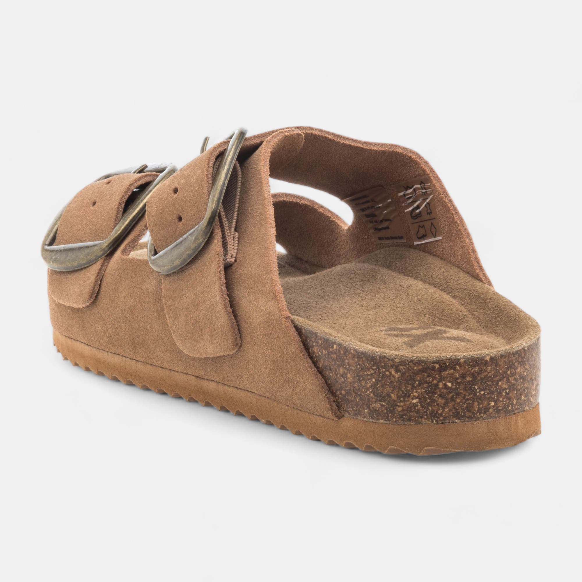 Mules semelle liège Femme en cuir camel