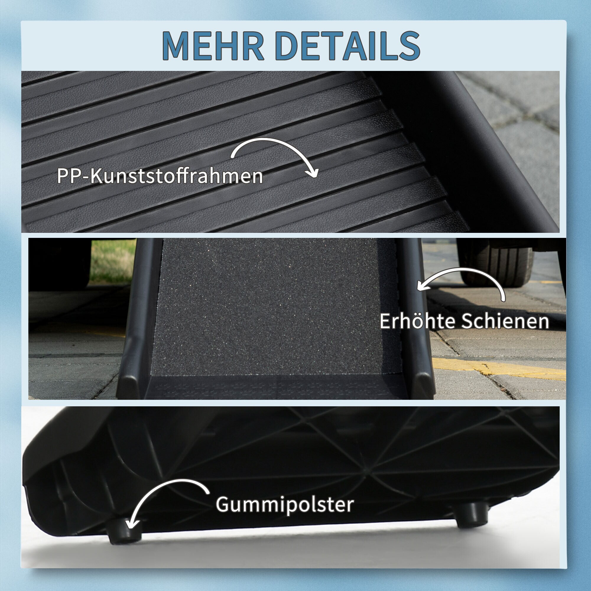 PawHut Hunderampe mit abnehmbarer Auflage schwarz 155L x 39B x 14H cm