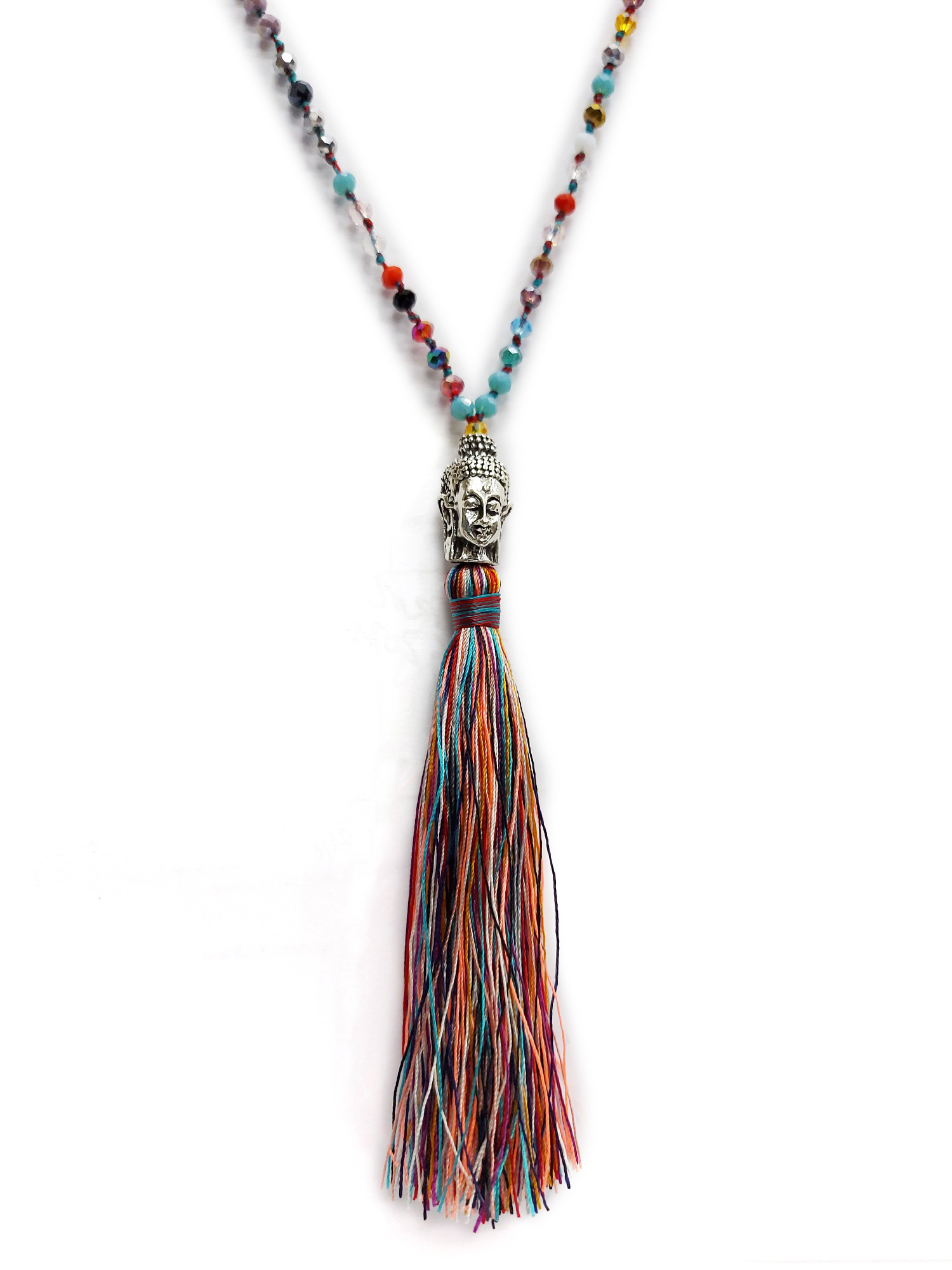 Halskette 'Silver Buddha' mit Troddel, multicolor, L 56 cm günstig bestellen