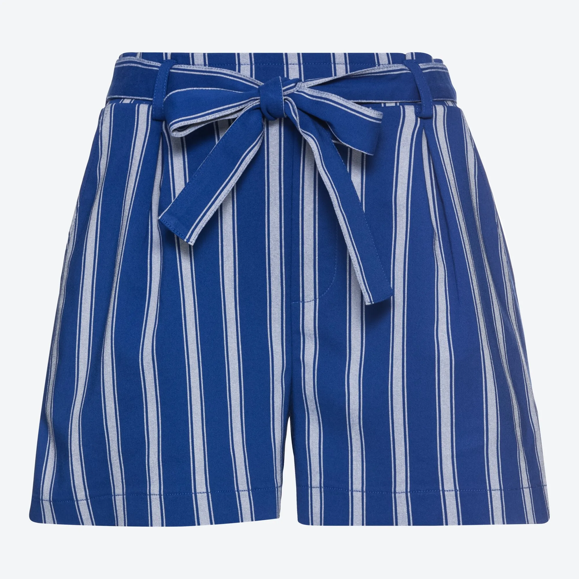 Damen-Shorts mit Längsstreifen, mit Gürtel