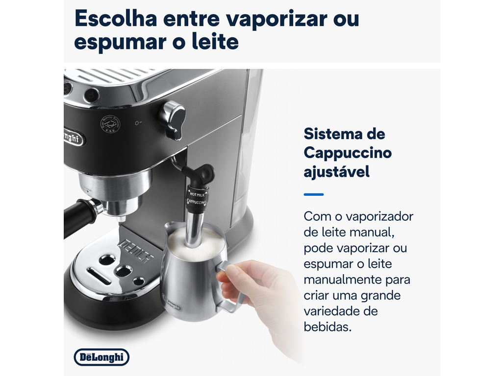 MÁQUINA DE CAFÉ EXPRESSO MANUAL DELONGHI EC685.BK DEDICA STYLE PRETO MATE