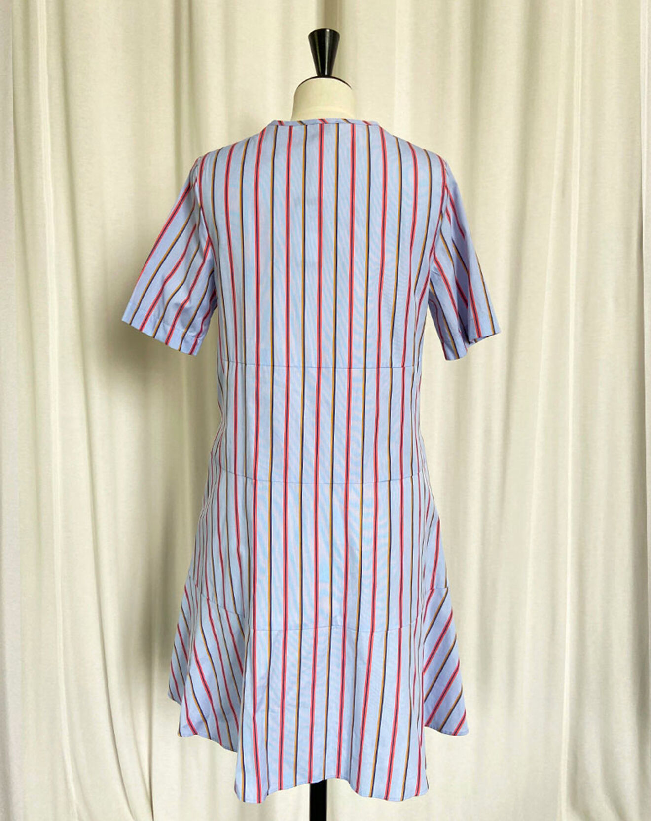 Devernois Robe Rosalia en Coton rayée bleu marine