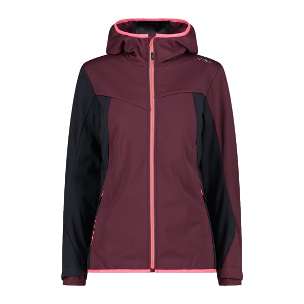 Veste softshell CMP WOMAN JACKET FIX HOOD BURGUNDY