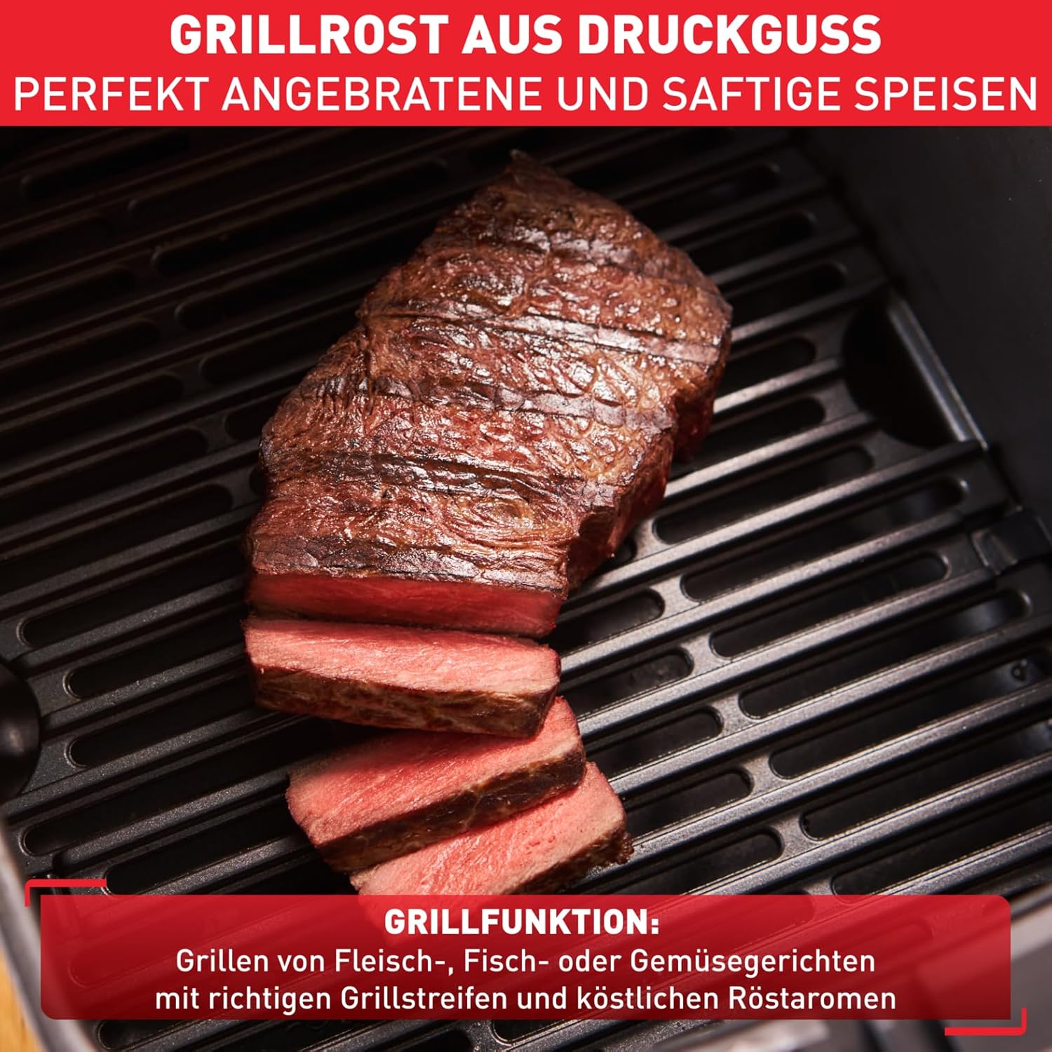 Tefal Easy Fry & Grill Heißluftfritteuse, 2-in-1 Technologie Air Fryer und Grill, Digitales Display, 4,6 Liter für 6 Portionen, 8 Kochprogramme, energiesparend, ohne Öl, Edelstahl, XL Volumen, EY505D