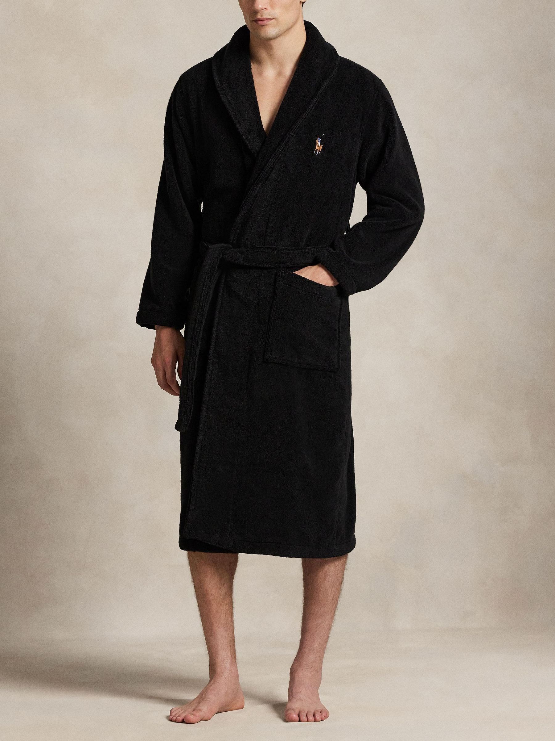 Polo Ralph Lauren Martini Bear Print Embroidered Towelling Robe