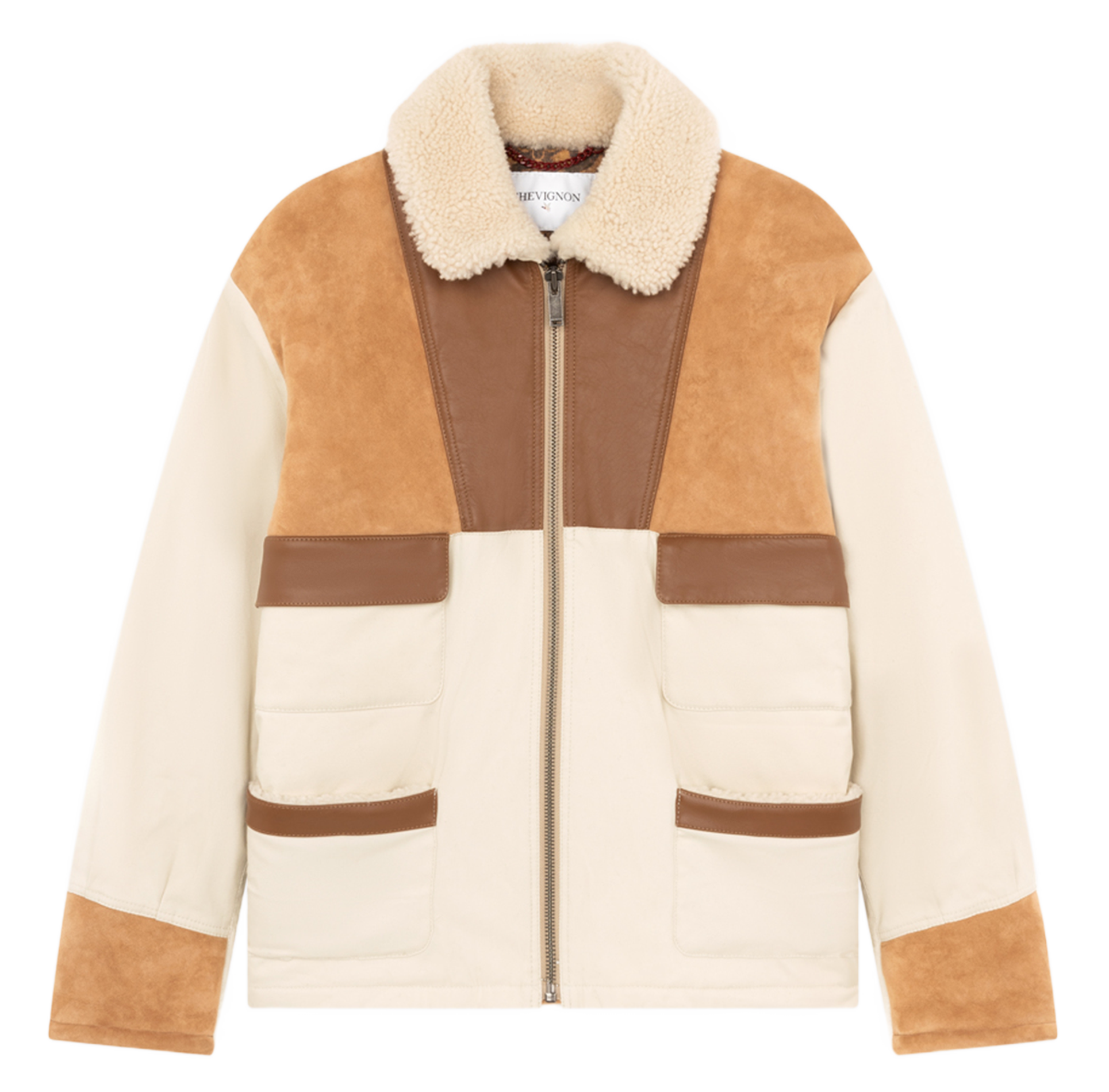 BOUME - Manteau col classique droit en coton mélangé | Beige
