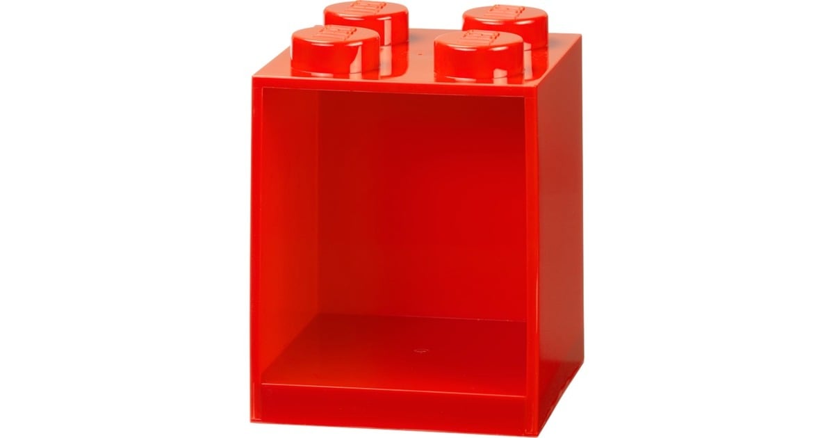 Room CopenhagenLEGO Brick Shelf, 4 noppen wandschap  (Rood)