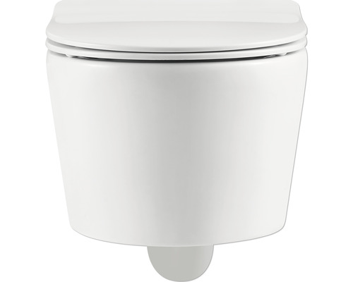 Jungborn wandclosetset ONE48, randloos, verkort, glanzend wit, met toiletzitting en softclose-mechanisme