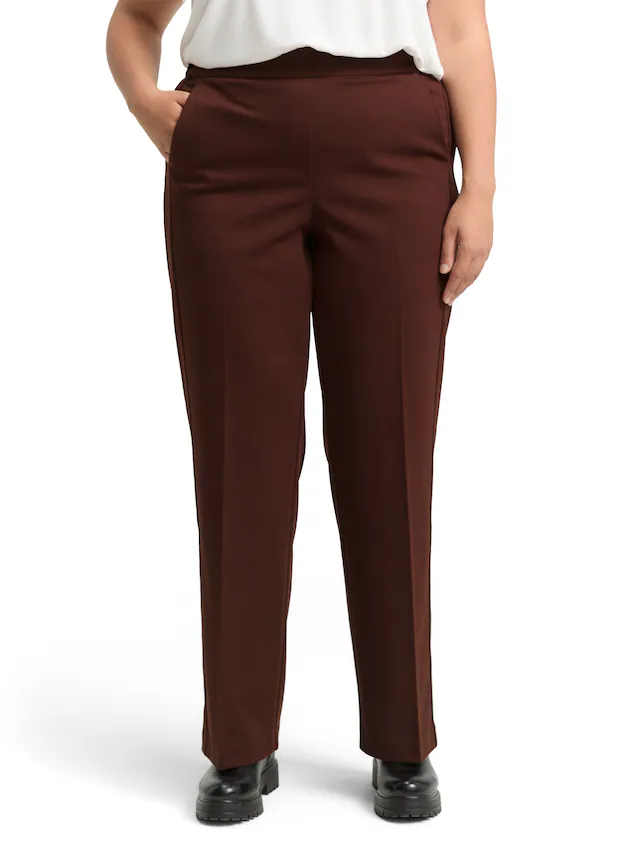TOM TAILOR PLUS Bundfaltenhose  mit elastischem Gummizug