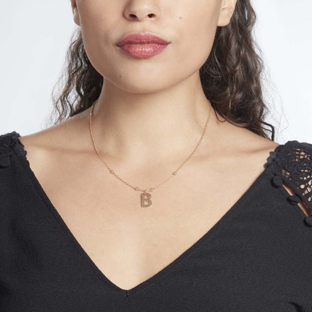 Collier Plaqué Or Jaune Lettra