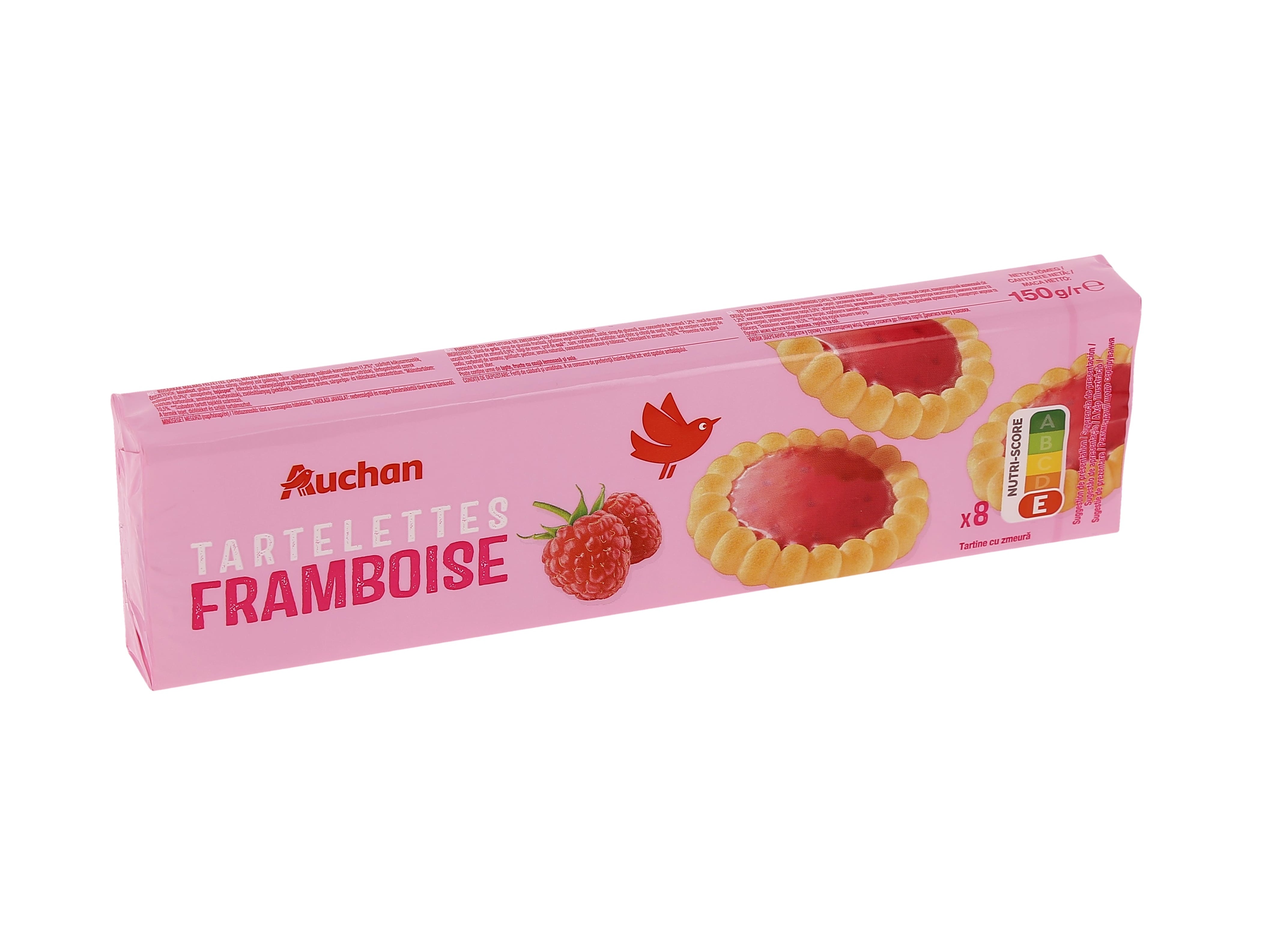 TARTELETTES AUCHAN REDONDAS DE FRAMBOESA 8UN 150G