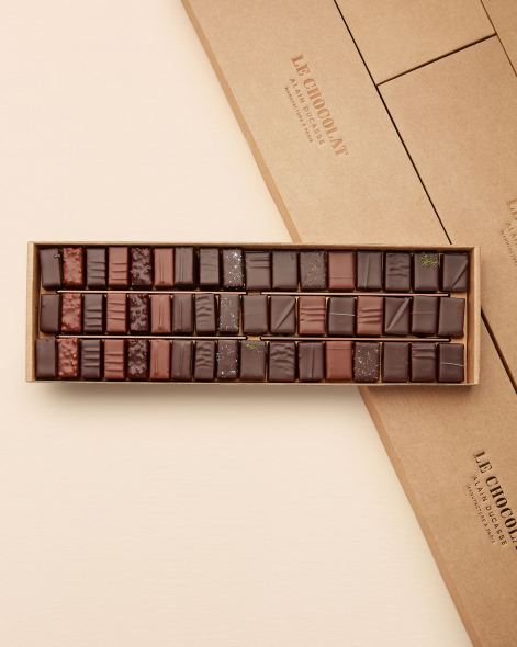 Coffret Ganaches Gourmandes & Pralinés à l'Ancienne 51 pièces | Le Chocolat Alain Ducasse 440g