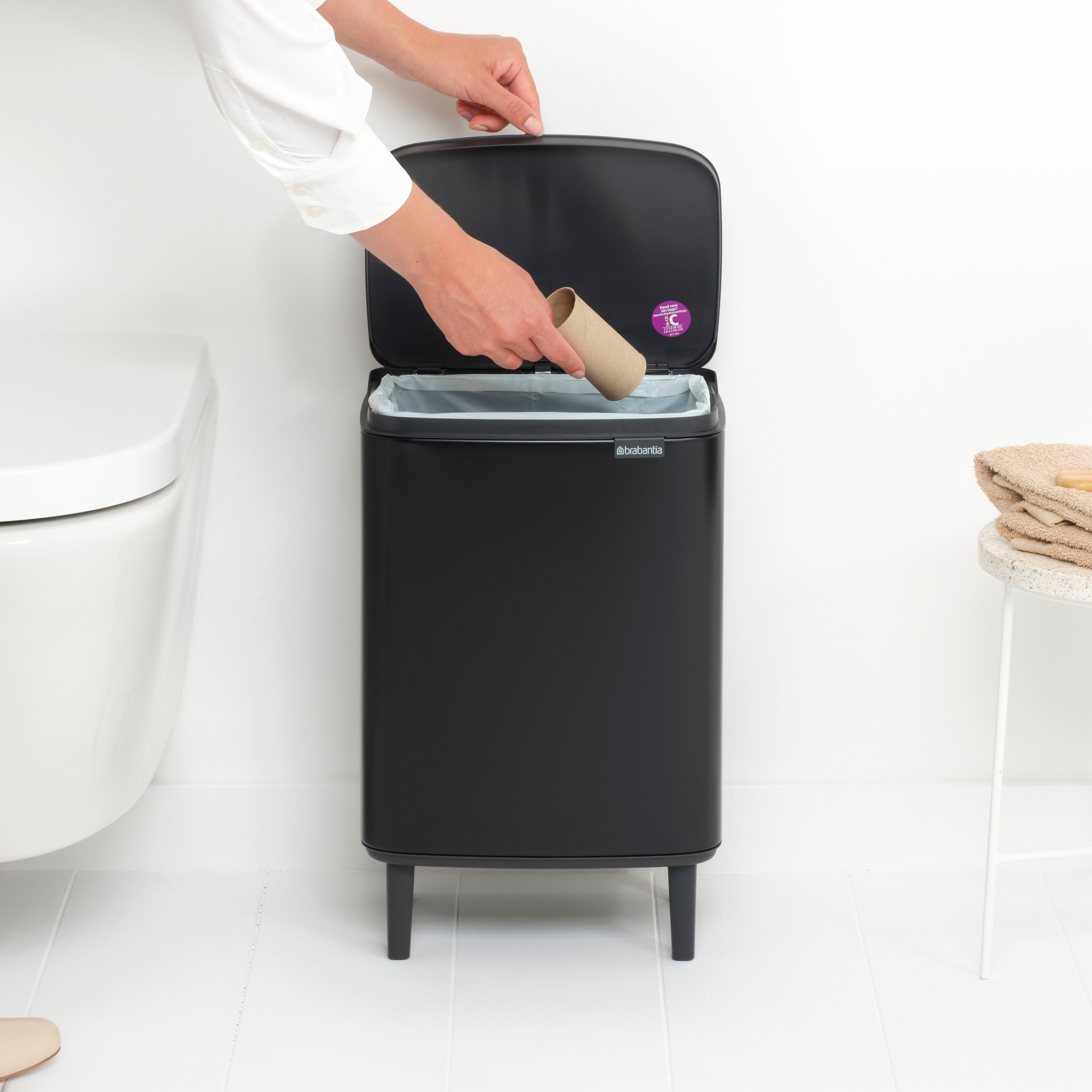 Brabantia Bo Hi Afvalemmer 12 L - Matt Black