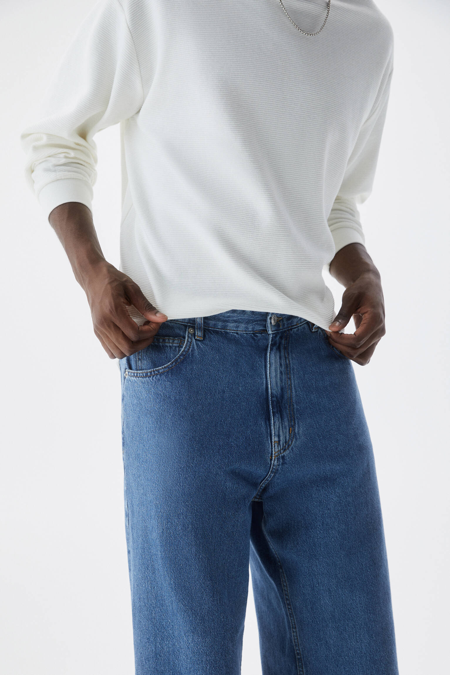 CALÇA JEANS FOLGADA - AZUL ESCURO