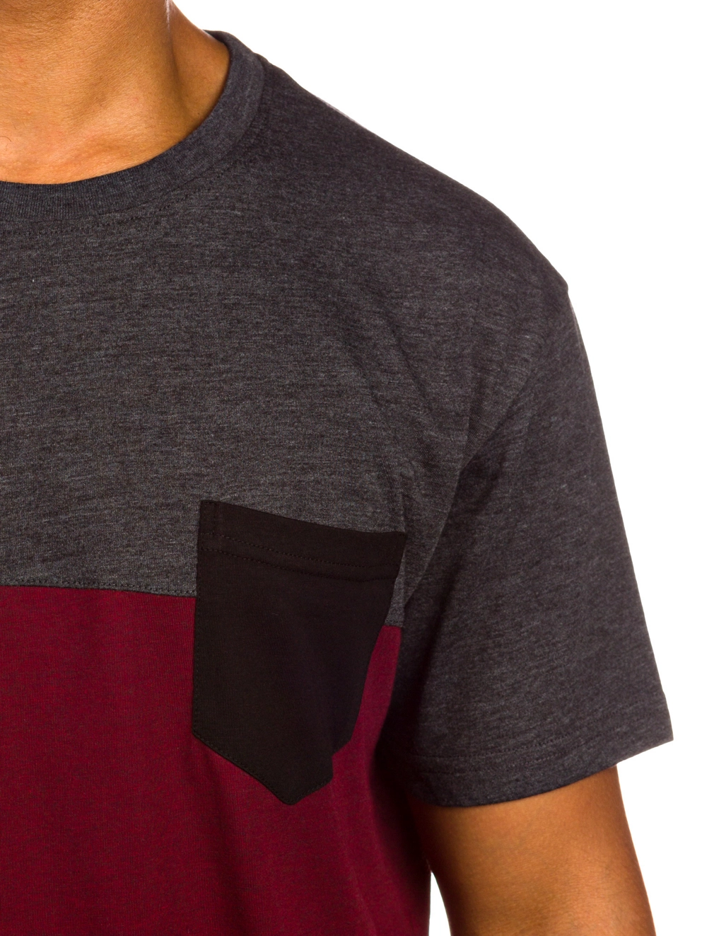Iriedaily Block Pocket T-Shirt anthra red