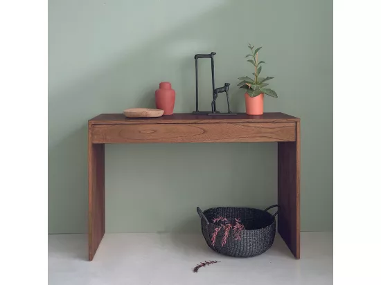 Console en mindi massif finition noyer 120 cm