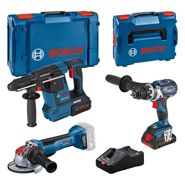 COMBI-KIT 3 18V TOOLS: GSR 18V-110C + GWX 18V-10 P + GBH 18V-26F + 1 4.0 AH BATTERY (PROCORE) + 1 8 AH BATTERY (PROCORE) + GAL 18V-160 (L) PROFESSIONAL