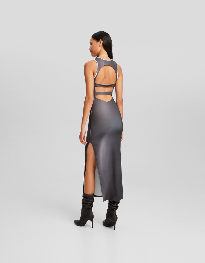 vestido longo estampado sem mangas