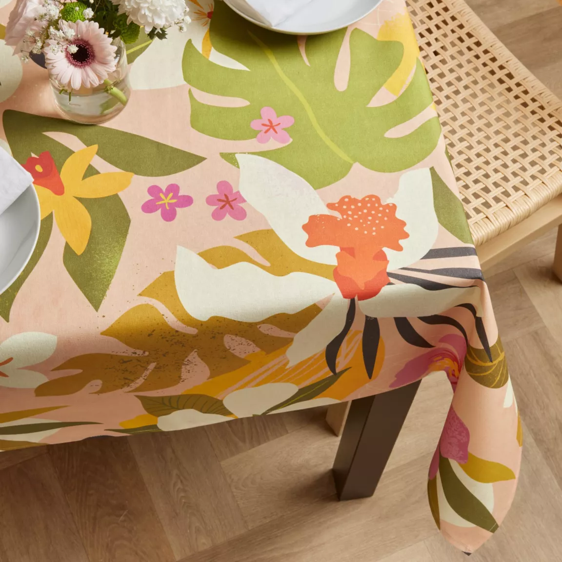 Nappe rectangulaire coton enduit (150 x 350 cm) Rio Multicolore