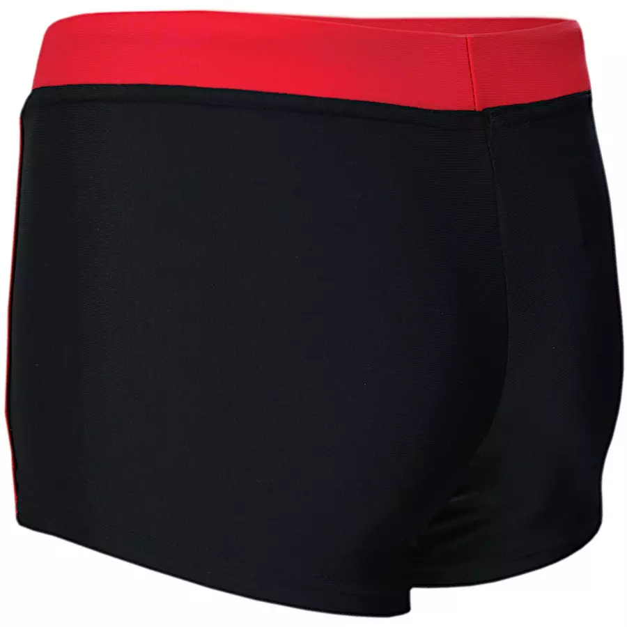 Aquarti Jungen Kinder Badehose Seitliche Paspel schwarzrot