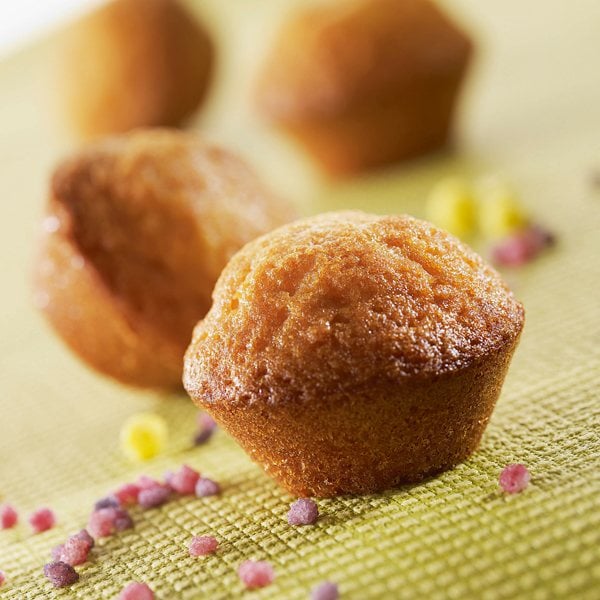 Lot 2 grandes plaques silicone mini-canelés et muffins Mathon