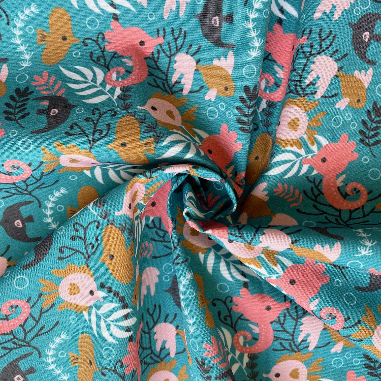 Coupon Tissu 50 Cm Sous L'océan