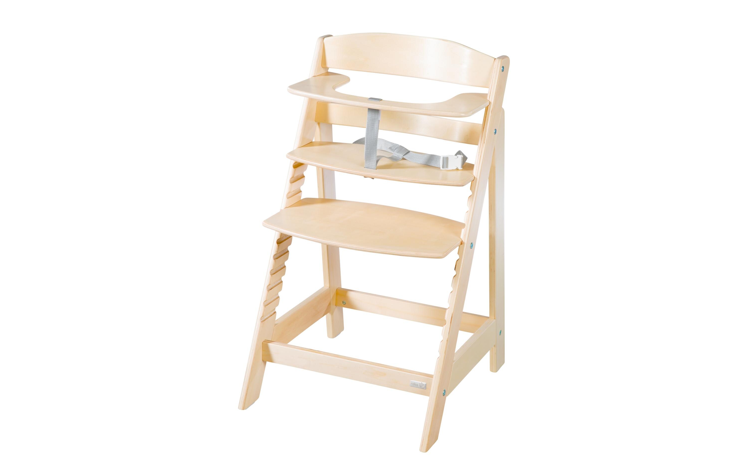 Treppenhochstuhl Born up Set 2-in-1 Natur, Greyish gesteppt<br>Hochstuhl mit Liegefunktion