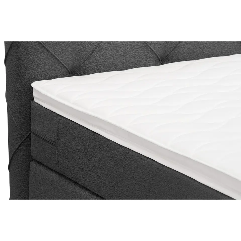 Boxspring Liv geruit - antraciet - 90x200 cm - slanke poot