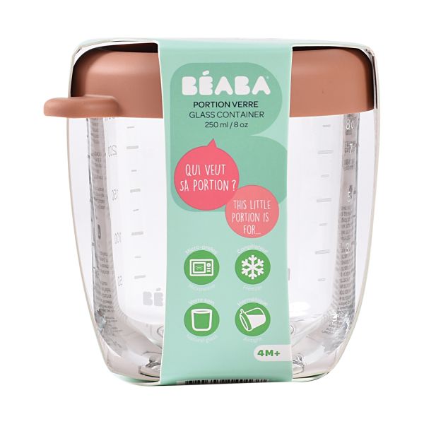 Beaba Glazen Bewaarpotje – 250 ml – Terracotta