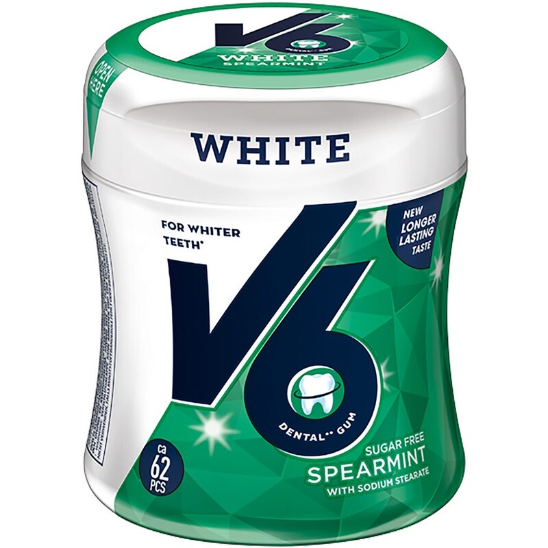 V6 Kaugummi White Spearmint, 87 g, 1 Stück
