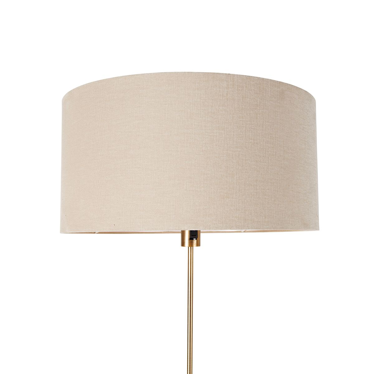 Vloerlamp verstelbaar brons met kap lichtbruin 50 cm - Parte