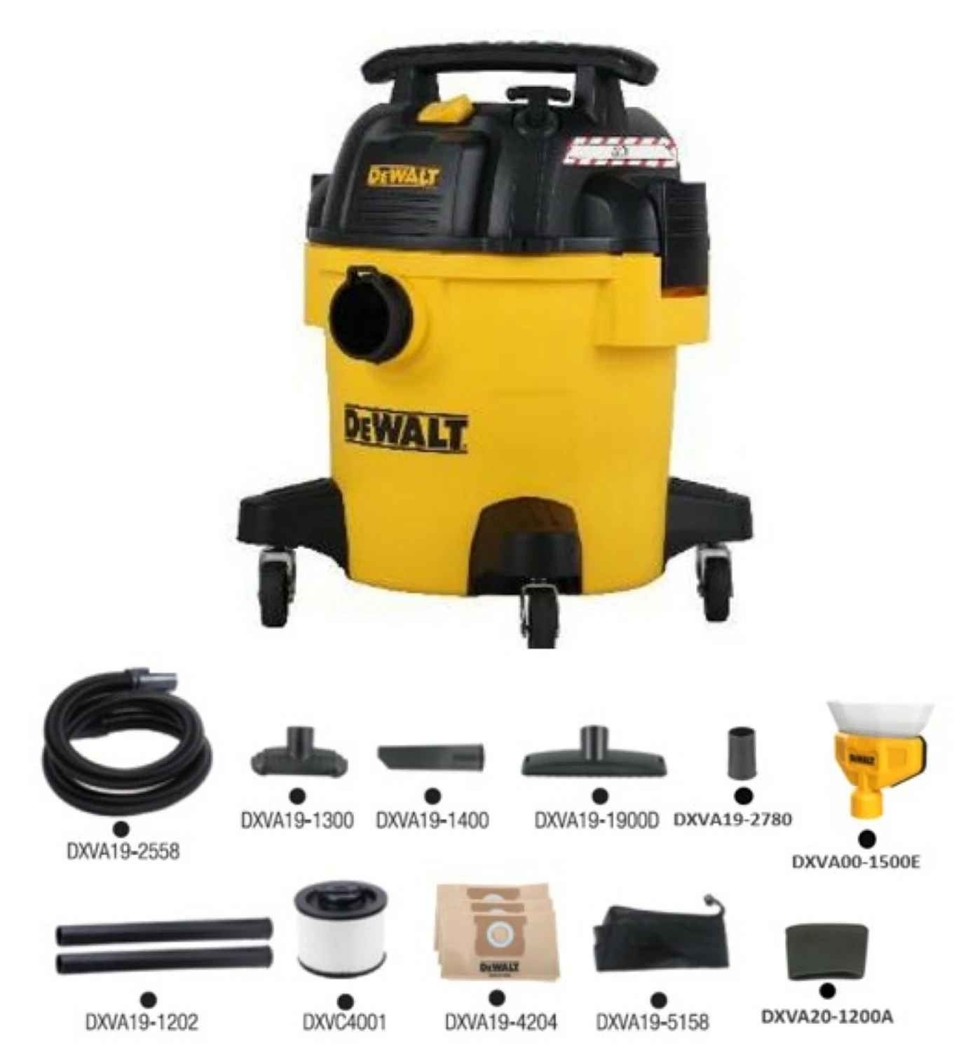 DeWALT DXV20PB Stofzuiger - Nat/Droog - 1050W - 20L