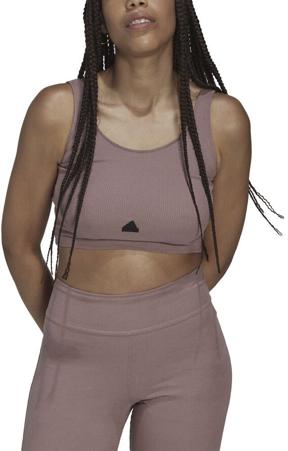 adidas Rib Cropped top Brun