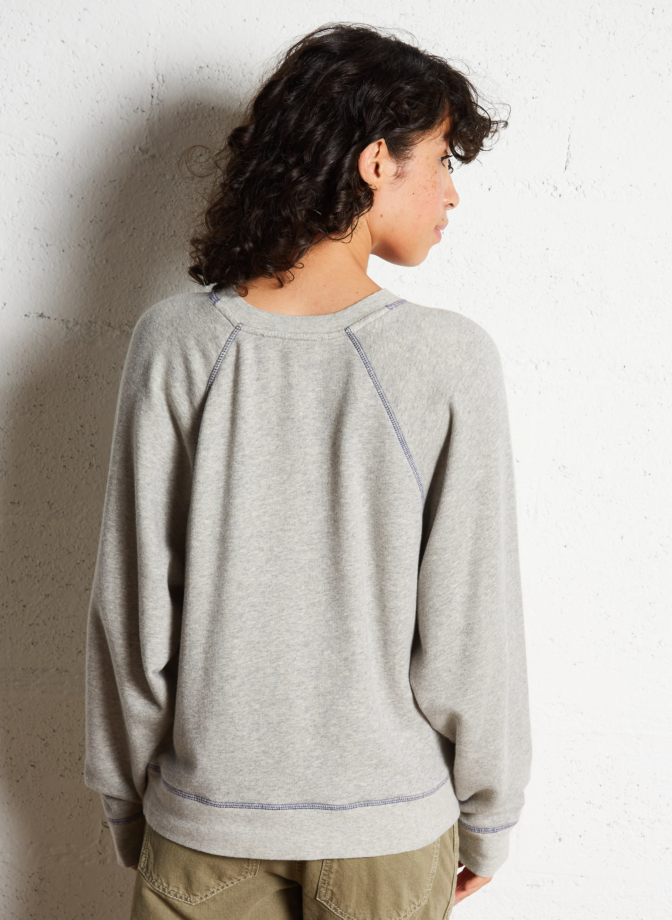 BART - Sweat oversize col rond en coton mélangé | Gris